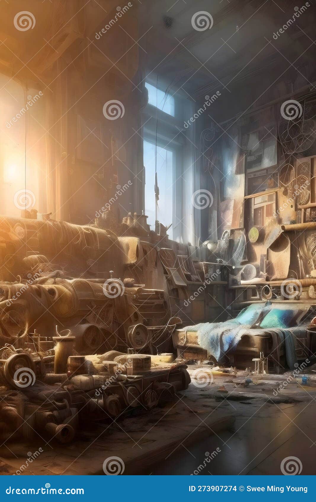 Image of Various Messiest Workshop Fully Filled with All Kind of