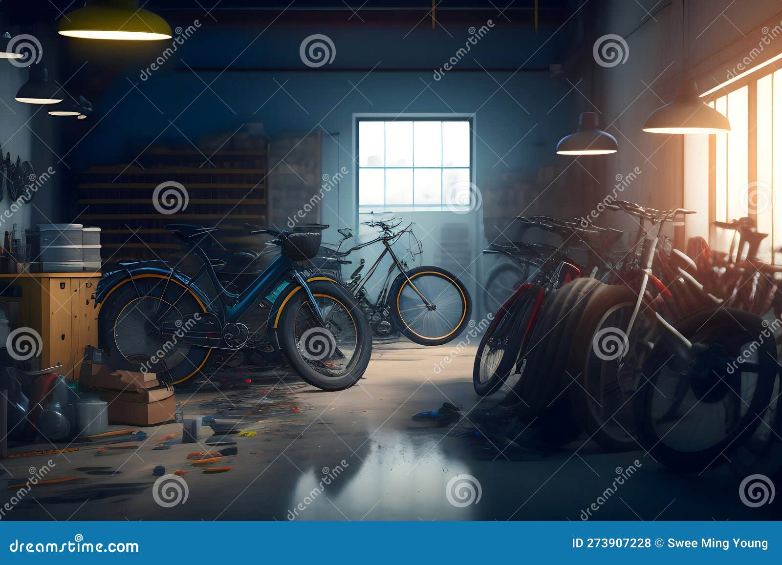 image of various messiest workshop fully filled with all kind of different messy environmental scene.