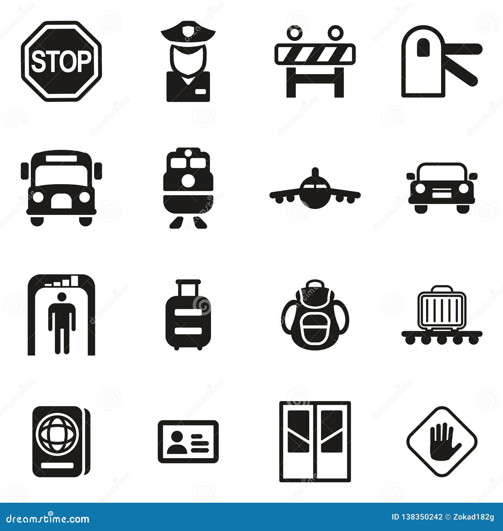 Border Crossing Icons stock vector. Illustration of line 138350242