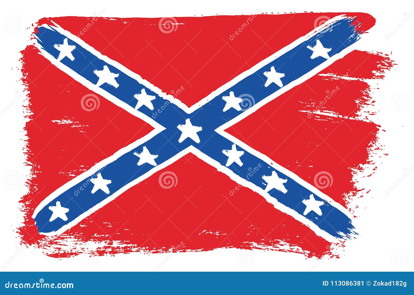 Download Confederate Flag Vector Hand Painted With Rounded Brush ...