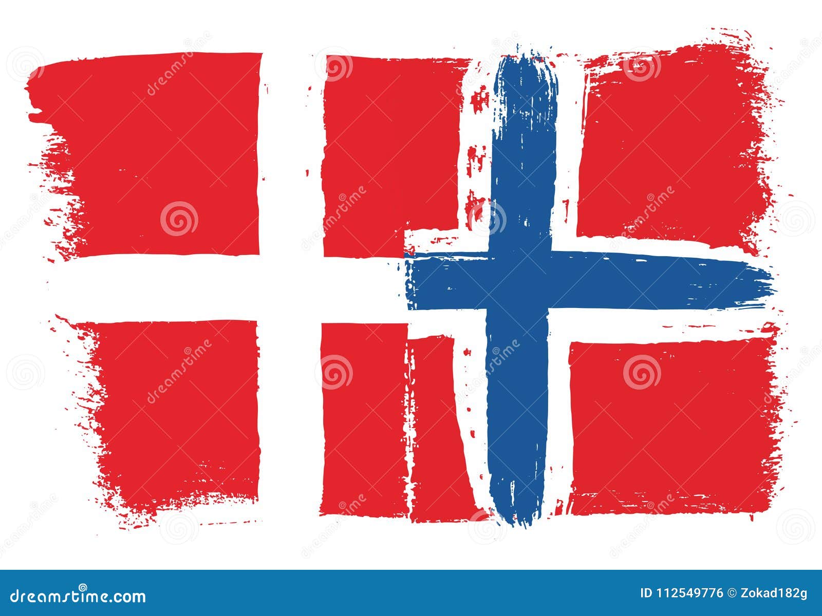 Denmark Flag Norway Flag Vector Hand Painted With Rounded Brush Stock Vector Illustration Of Grunge Background 112549776