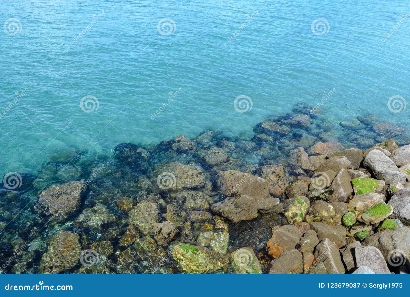 View Of The Beautiful Sea Bay From The Rocky Shore Stock Image Image