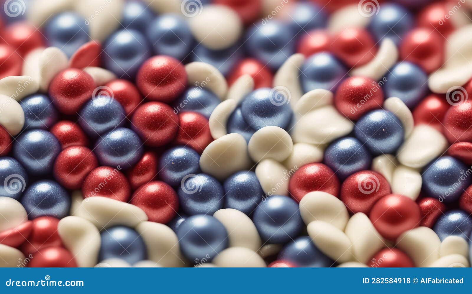 An Image of a Visually Rhythmic Image of Red, White and Blue Candy