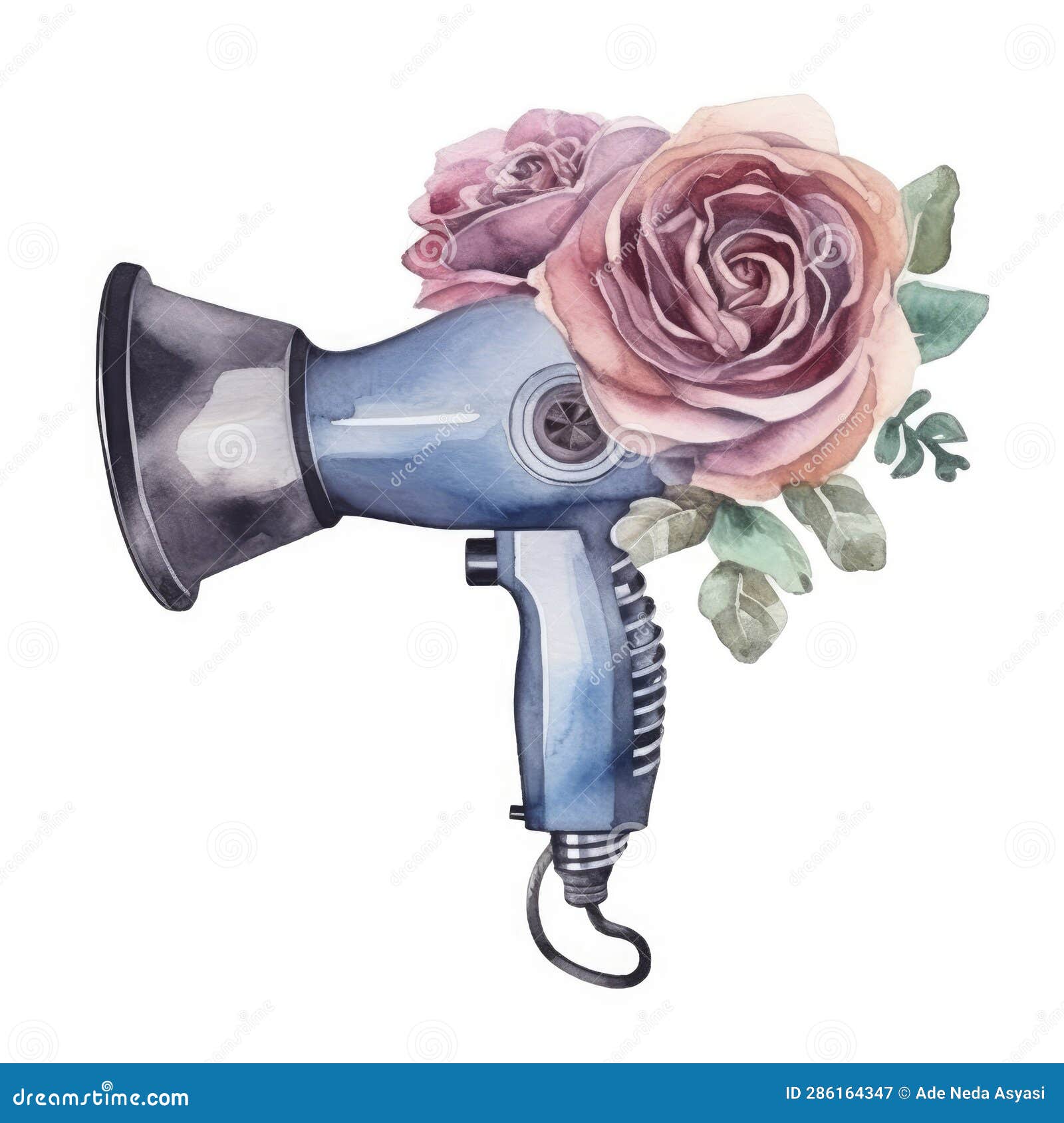 Premium Vector  Hair dryer from multicolored paints splash of watercolor  colored drawing realistic