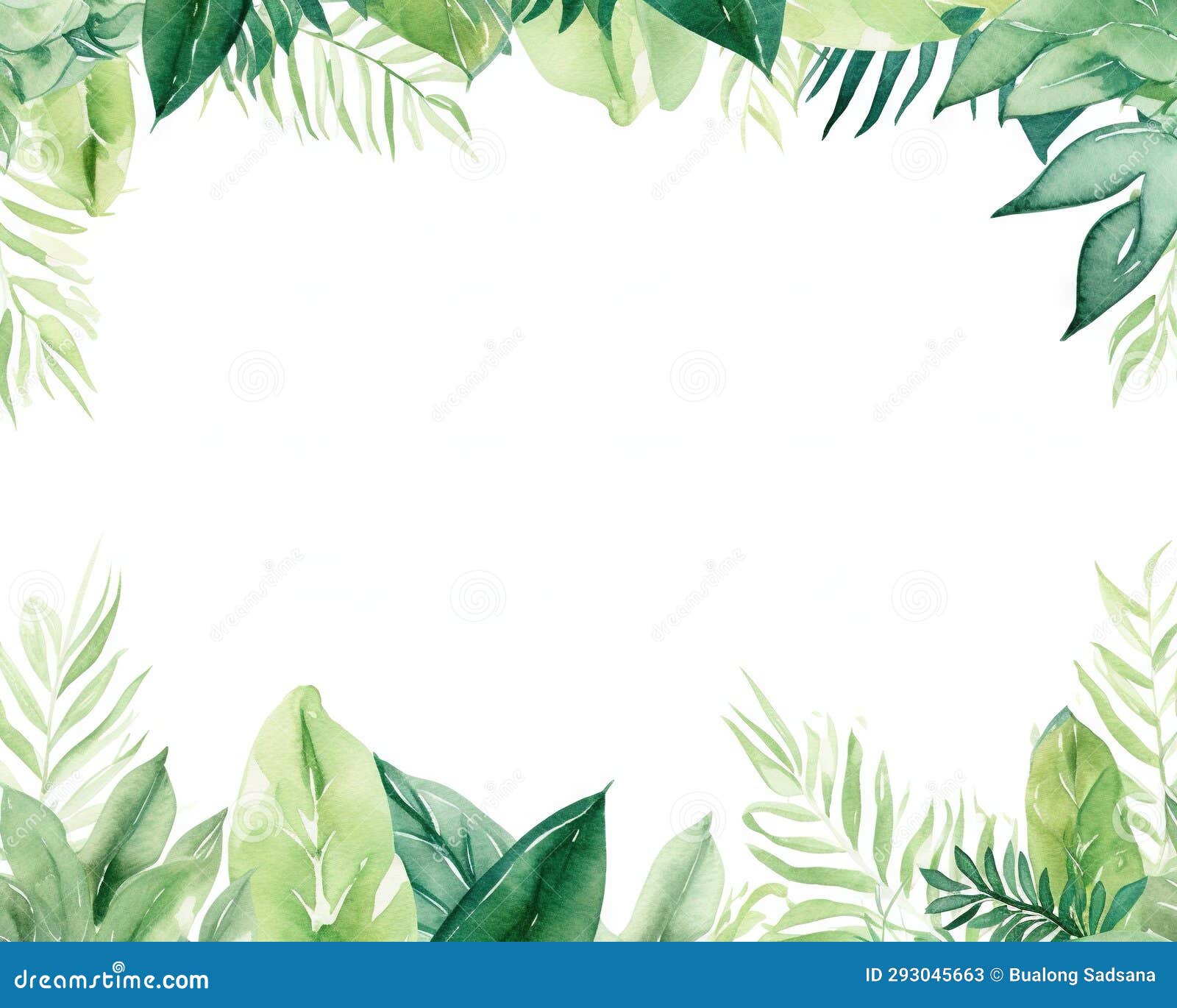 Frame Border with Green Leavestropical. Stock Illustration ...