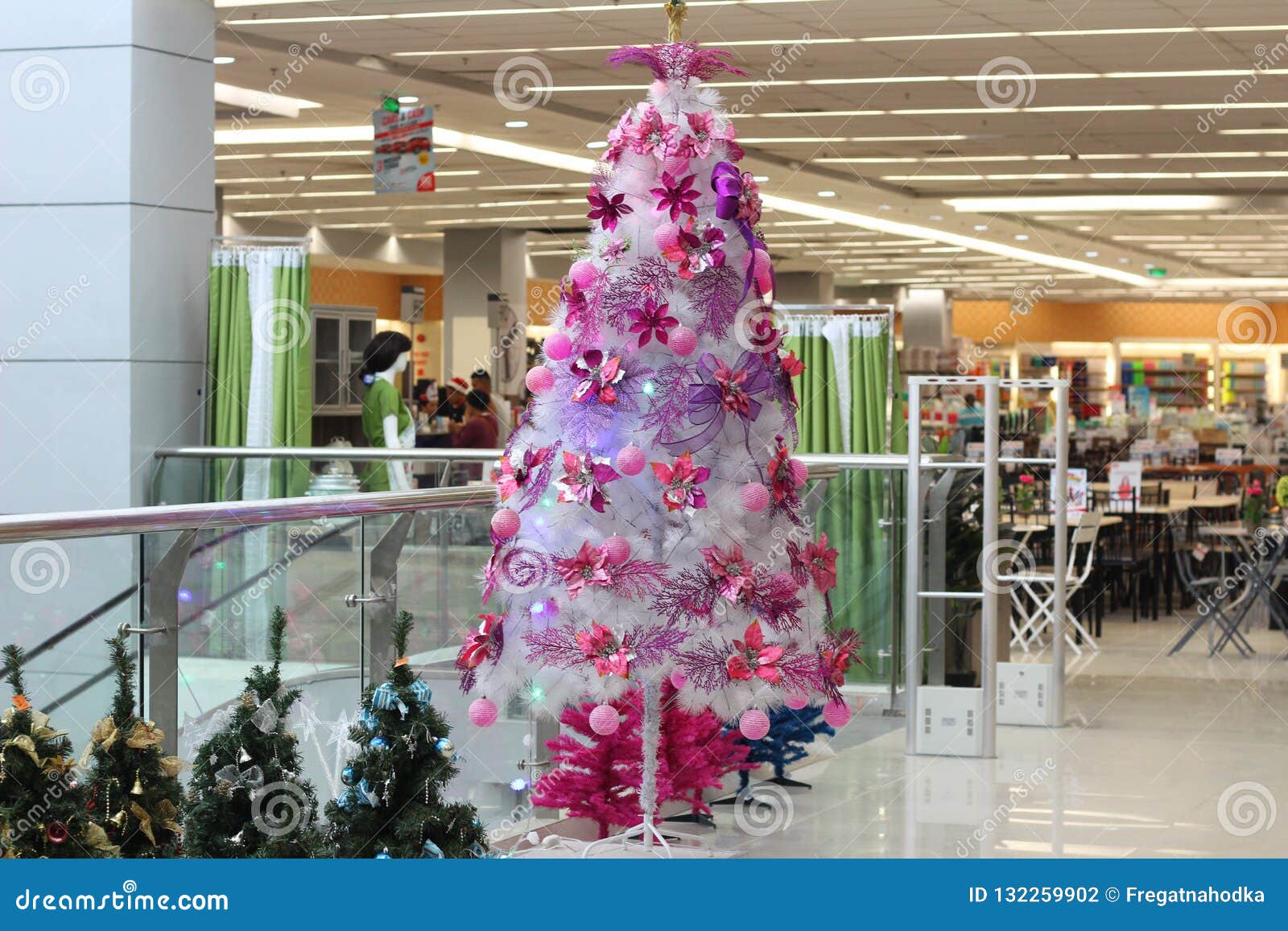 Christmas Tree Decorated with Flowers Editorial Photography - Image of ...