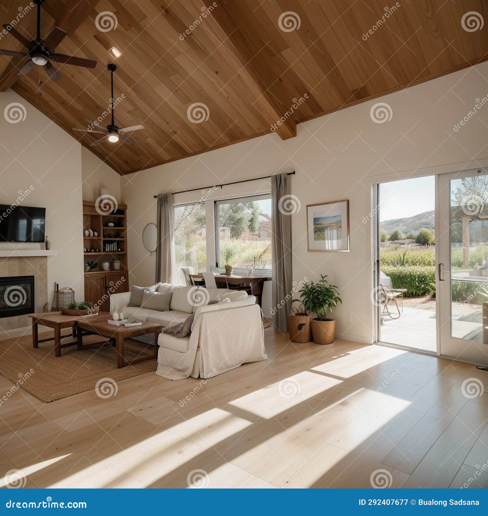 wine country adu living room and kitchen with a view