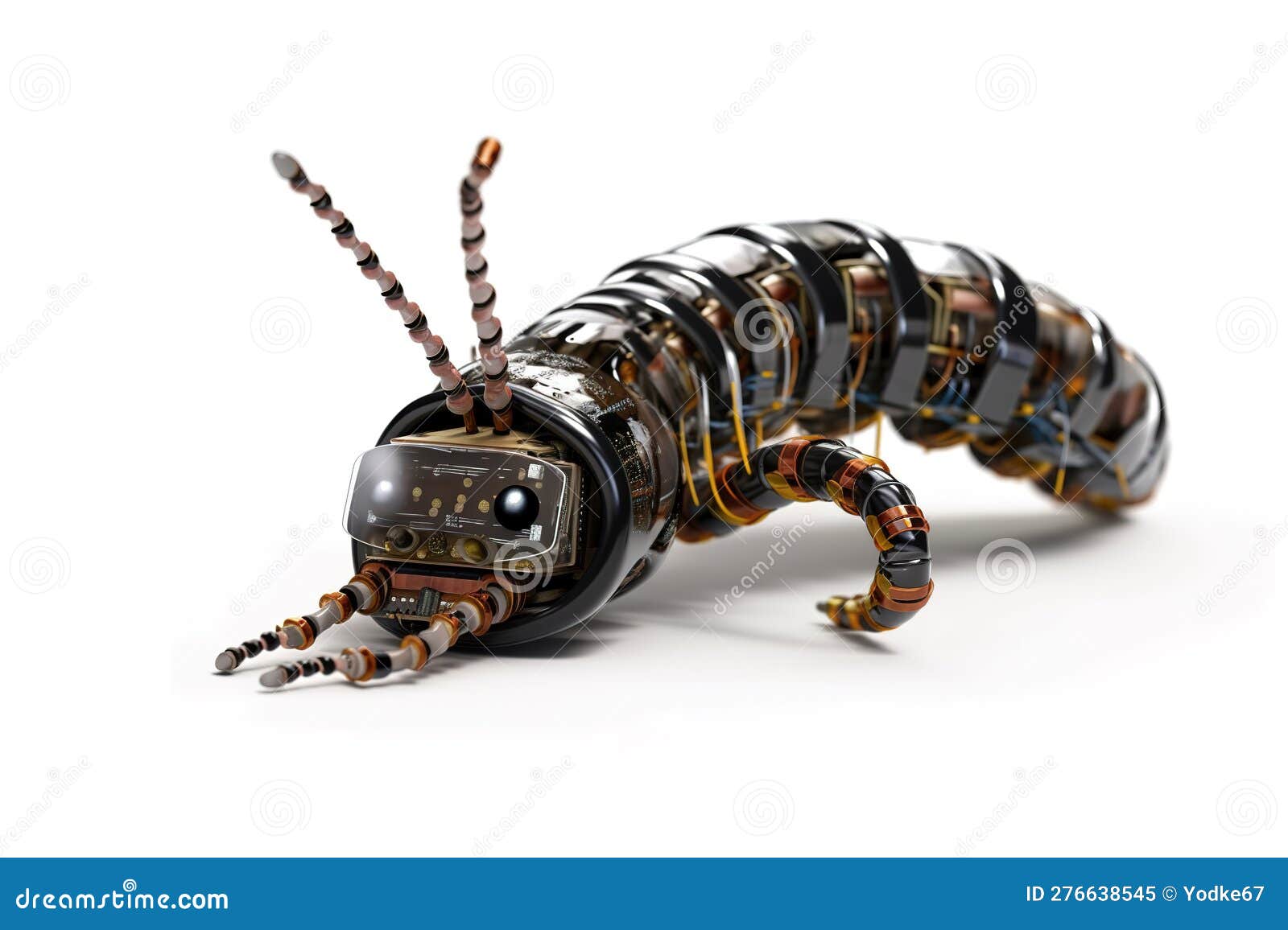 Image of a Worm Modified into a Robot on a White Background. Wild Animal  Stock Illustration - Illustration of earth, industrial: 276638545