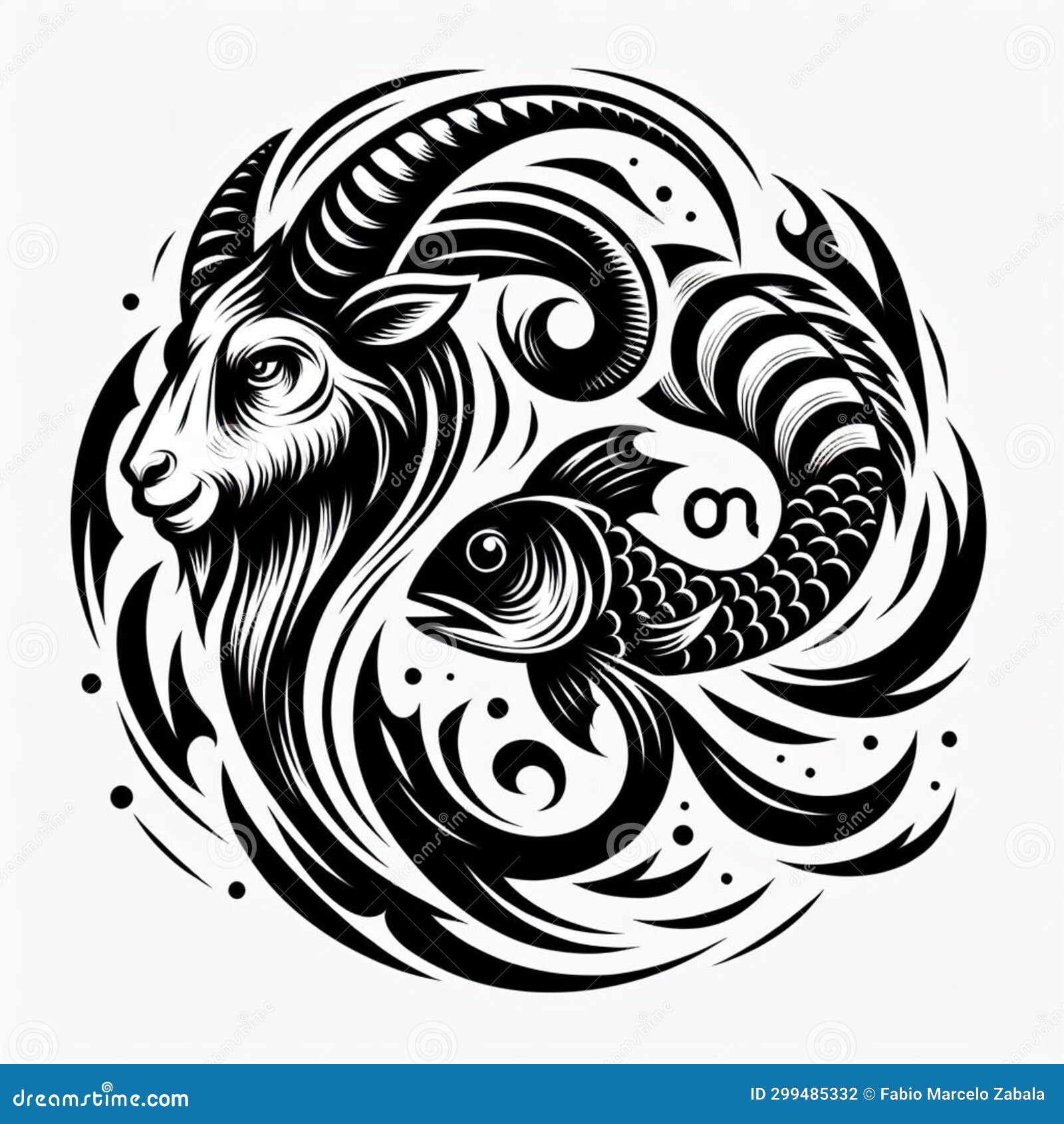 The Image of the Zodiac Sign of Capricorn is that of a Goat with a Fish ...