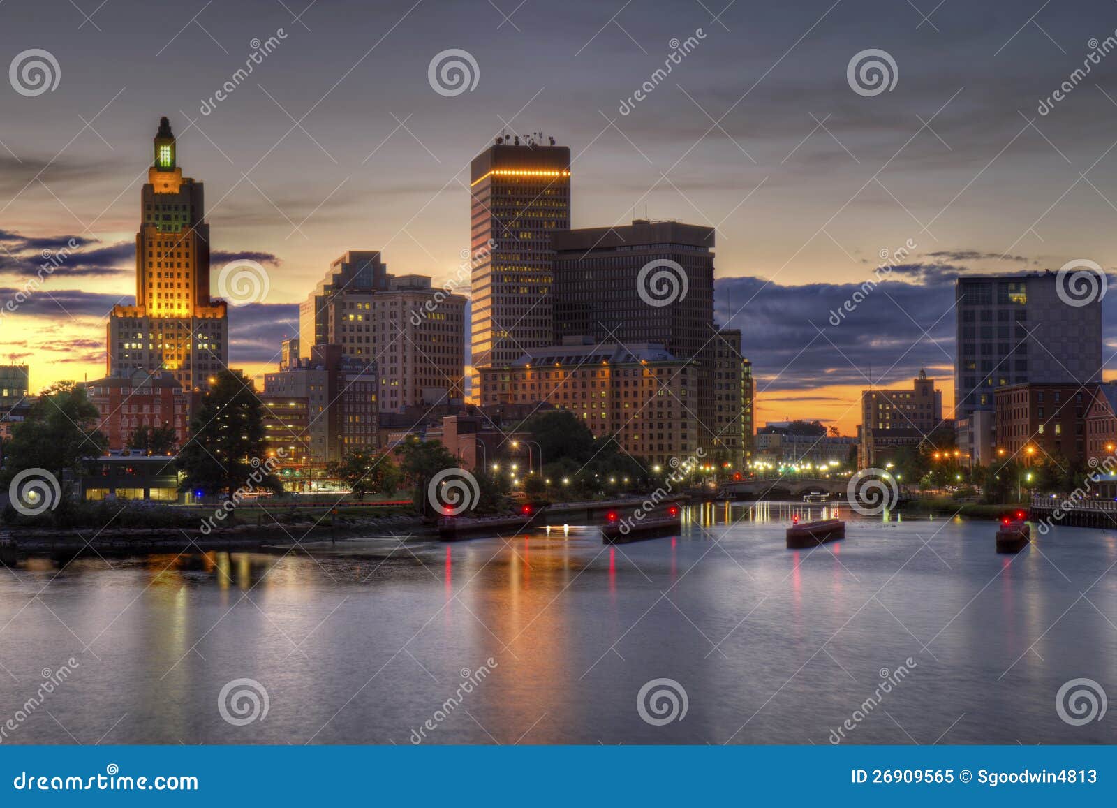 Imagem De HDR Da Skyline De Providence, RI Imagem de Stock Imagem de