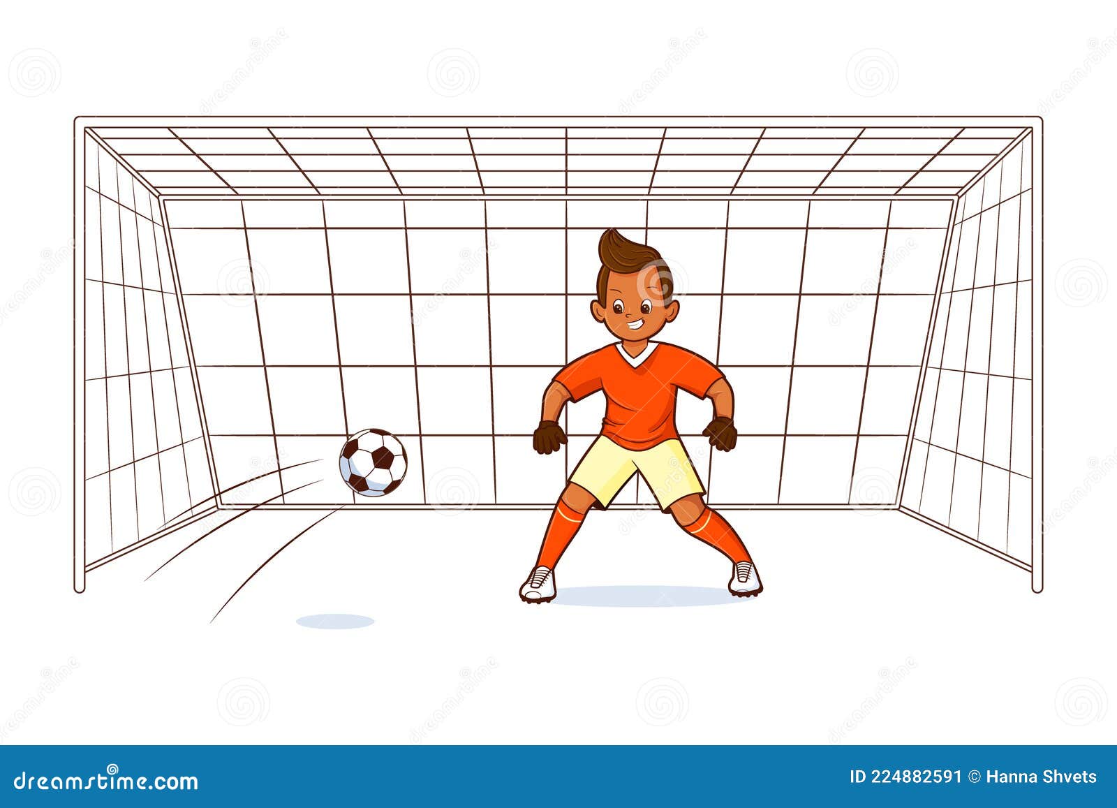 único desenho de uma linha jogador de futebol chutando bola, goleiro  salvando gol na tela do smartphone. jogos de futebol online. aplicativos  para smartphones. futebol móvel. vetor de design de desenho de