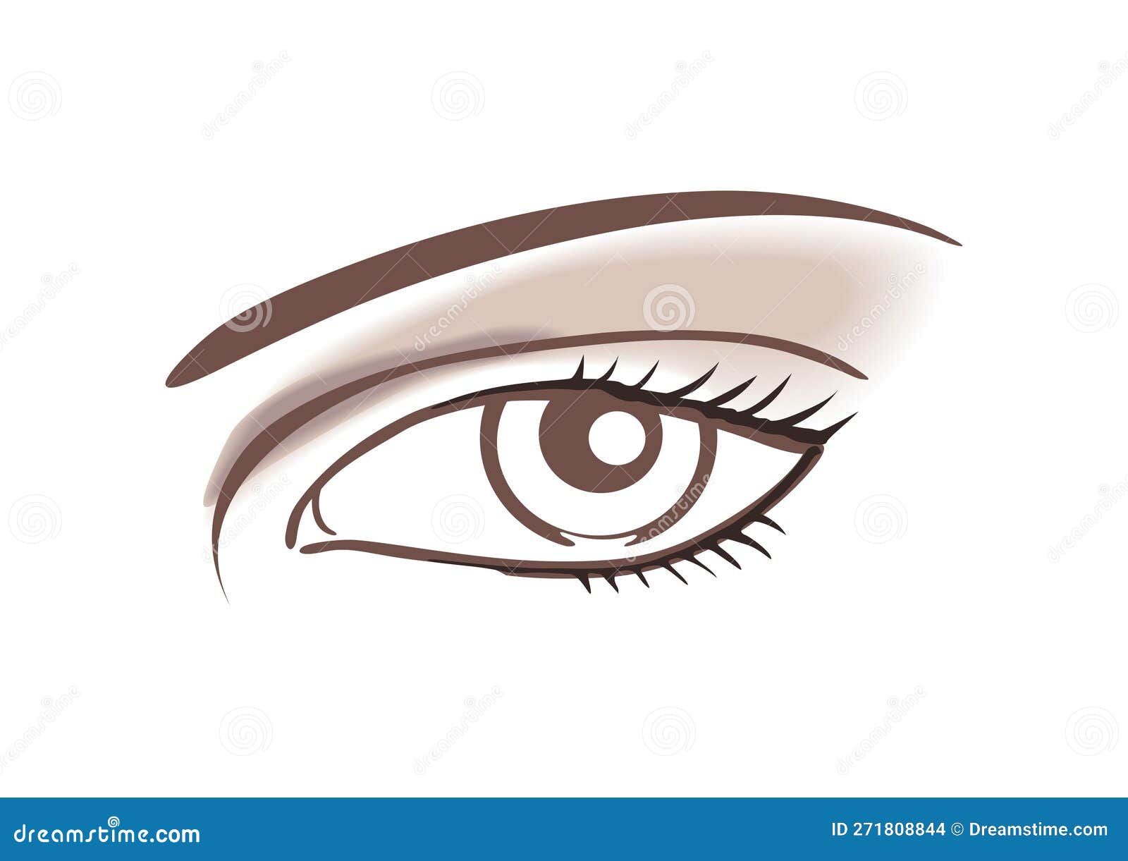 line drawing of a woman's eye.  