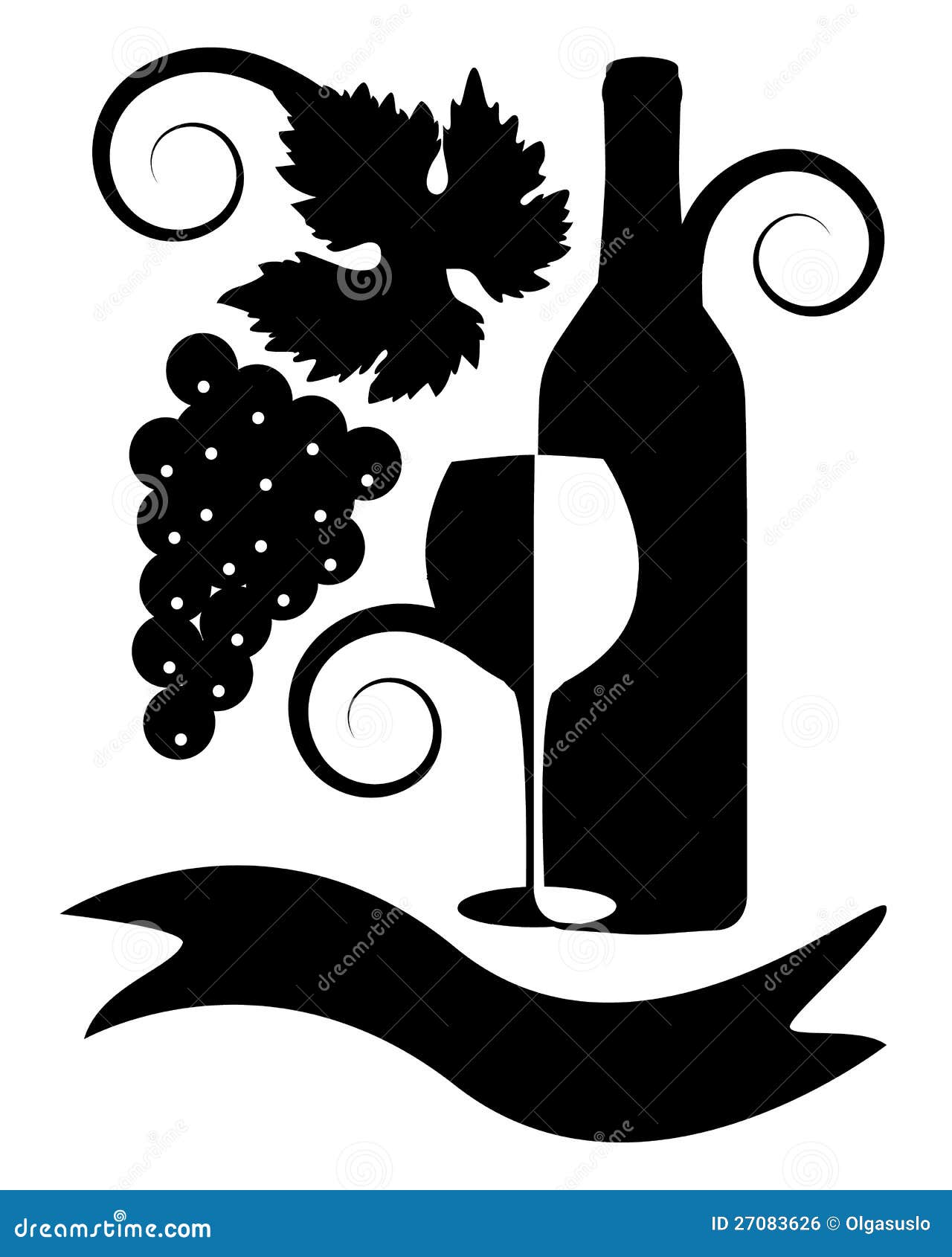Imagen Blanco Y Negro Del Vino Ilustración del Vector Ilustración de
