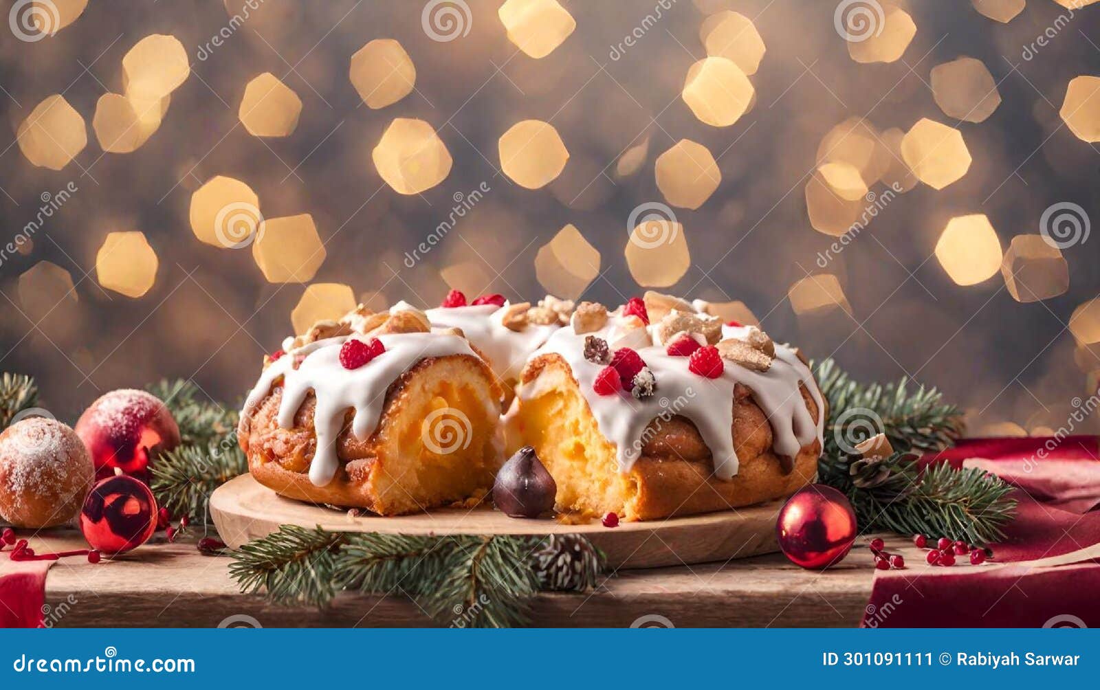 imagen de roscÃ³n de reyes navideÃ±o en fondo transparente png