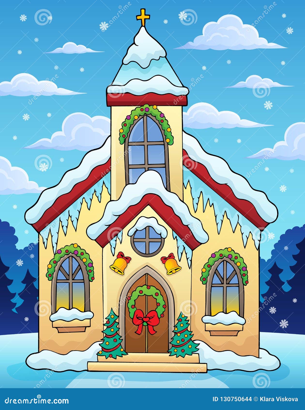 Imagen 2 Del Tema De La Iglesia De La Navidad Ilustración del Vector -  Ilustración de religioso, invierno: 130750644