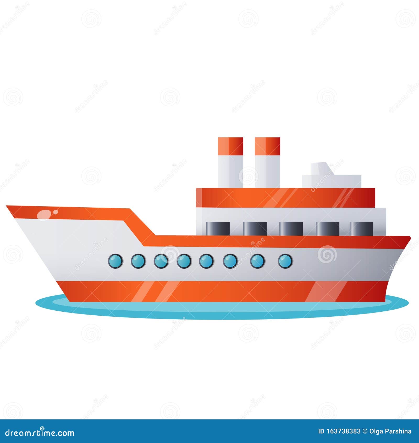 Imagen En Color De Un Barco De Dibujos Animados Sobre Fondo Blanco Dibujo  Vectorial Del Transporte Para Niños Ilustración del Vector - Ilustración de  recorrido, nave: 163738383