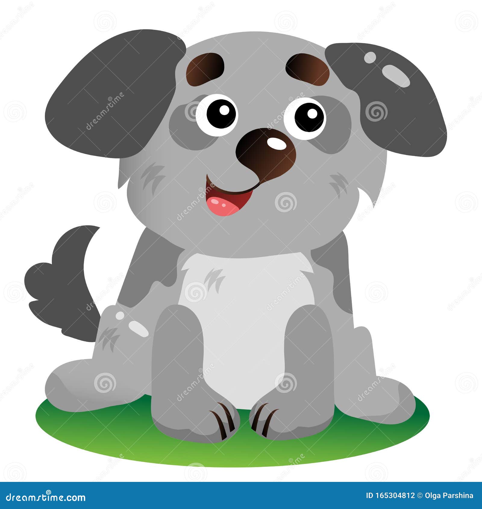 Imagen En Color Del Perro De Dibujos Animados Sobre Fondo Blanco Mascotas  Ilustración De Vectores Para Niños Ilustración del Vector - Ilustración de  bueno, doméstico: 165304812