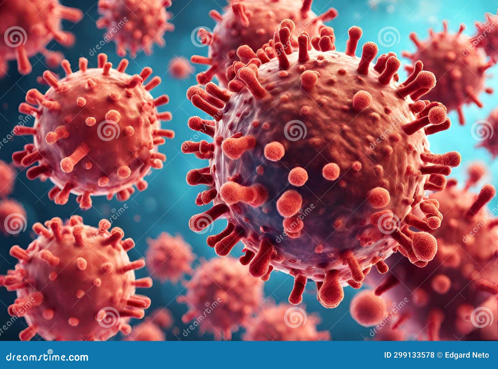 Blood Infection with Bacteria and Virus Cells, Microscopic View of