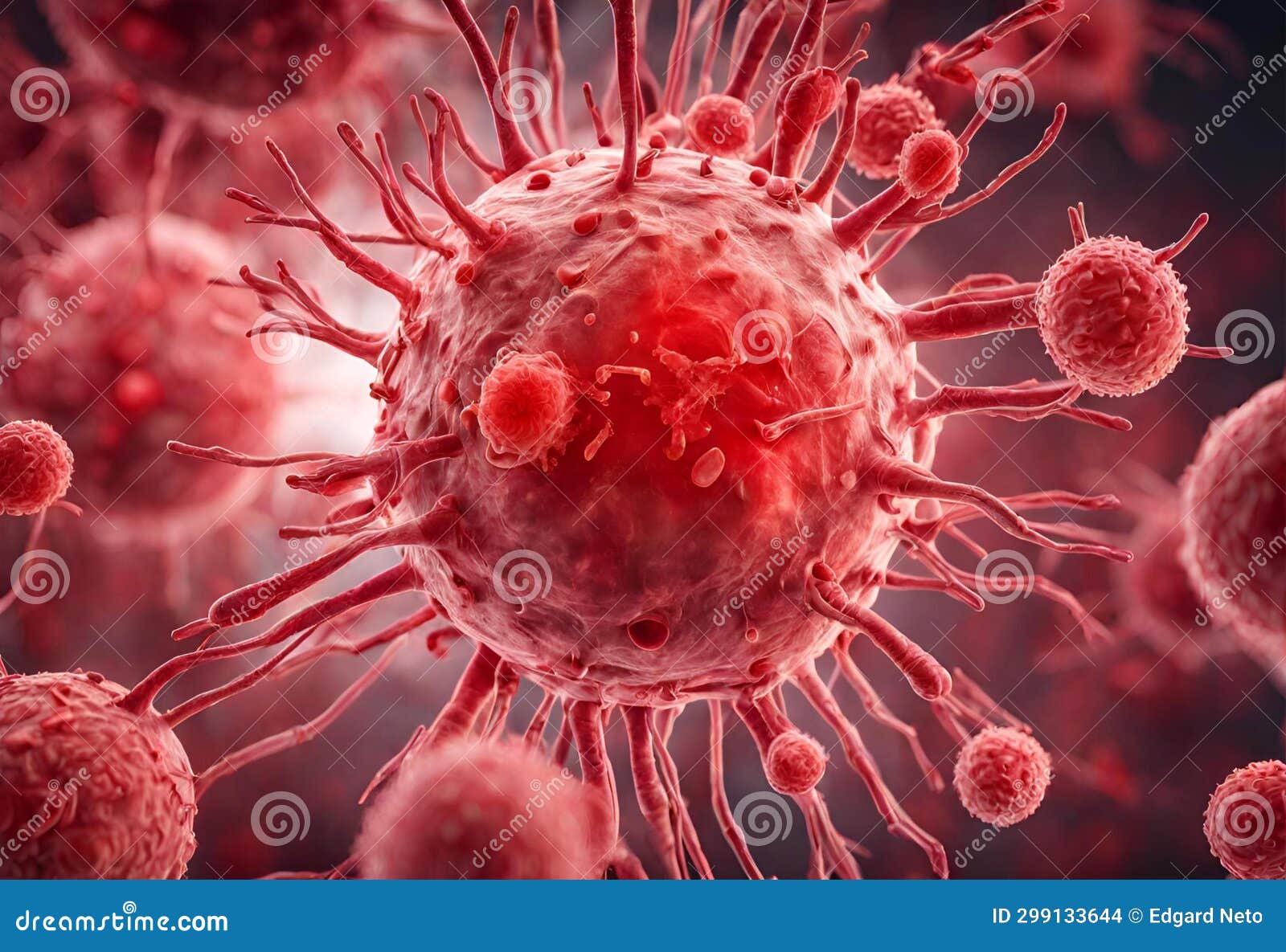 Blood Infection with Bacteria and Virus Cells, Microscopic View of