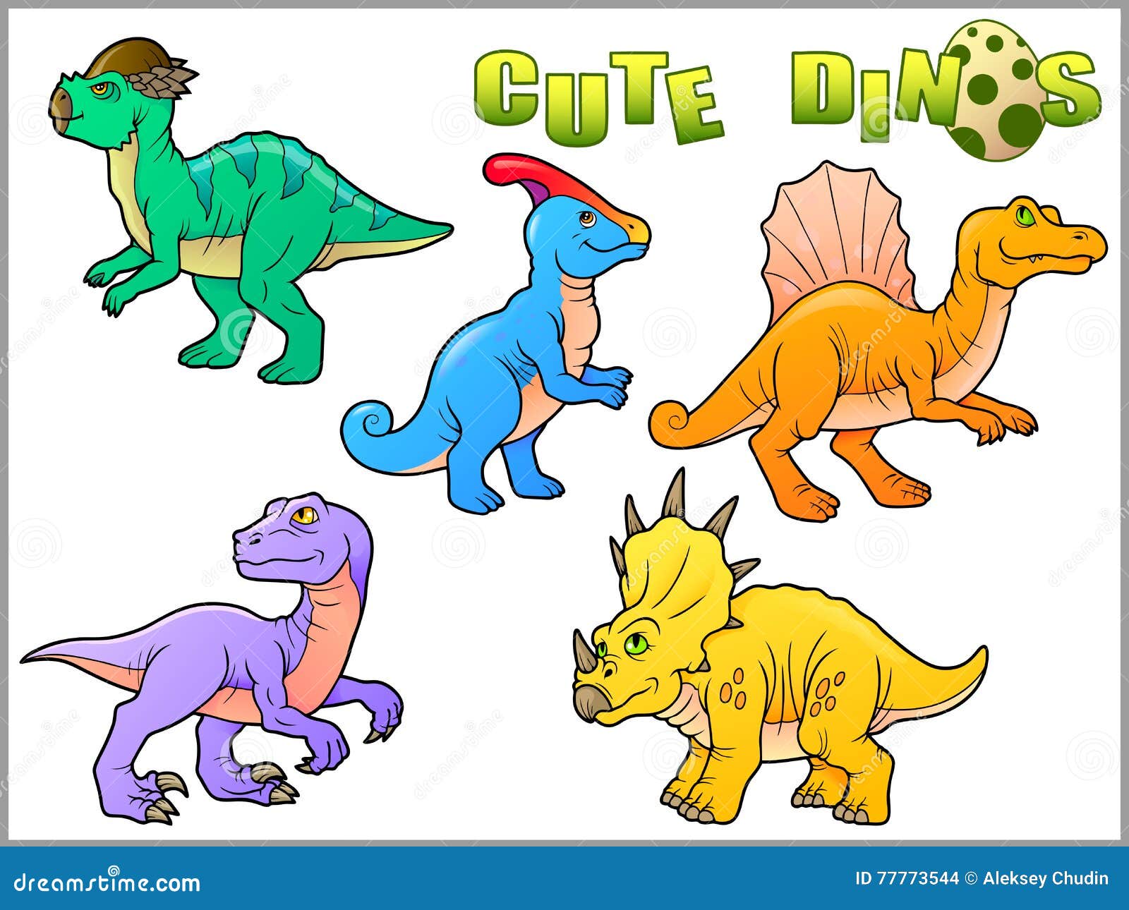 Images of funny dinosaurs stock vector. Illustration of extinct - 77773544