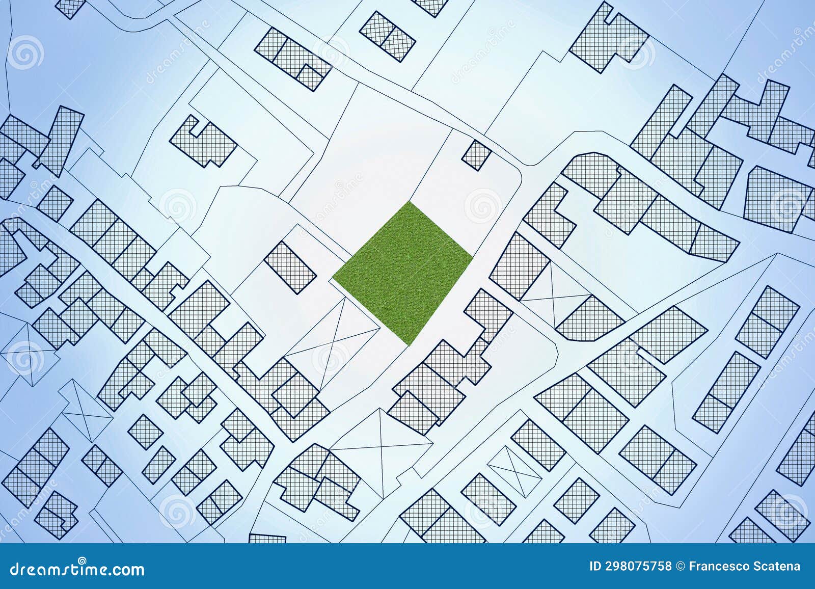 Imaginary Cadastral Map of Territory with a Free Green Land Available ...