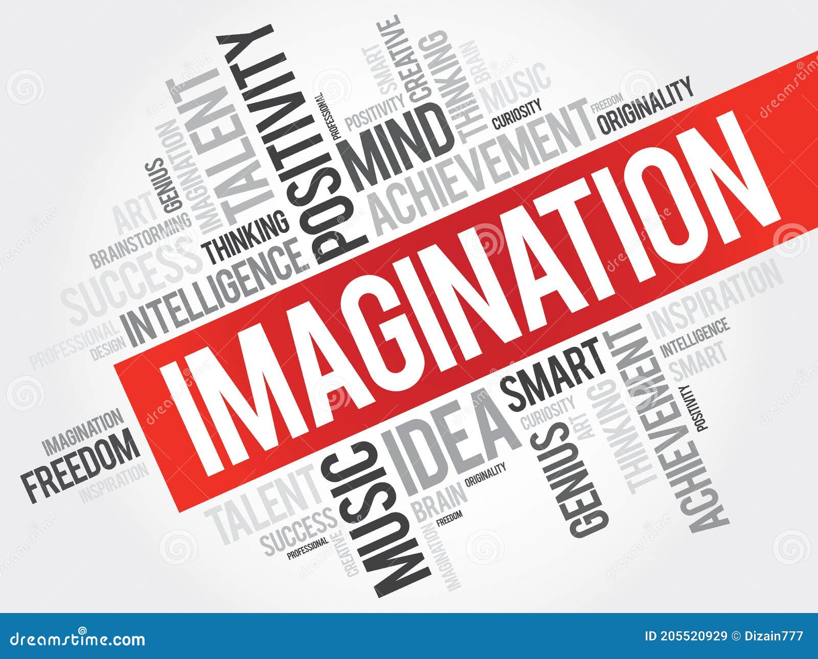 Imagination word cloud stock illustration. Illustration of success