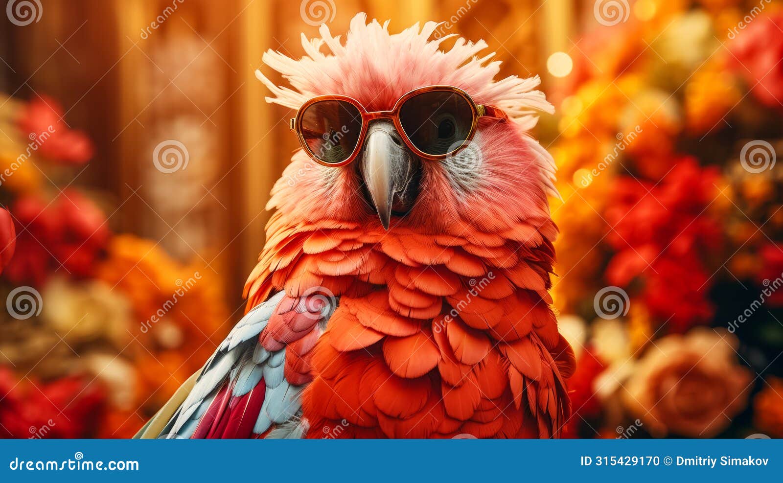 imagine a stylish parrot