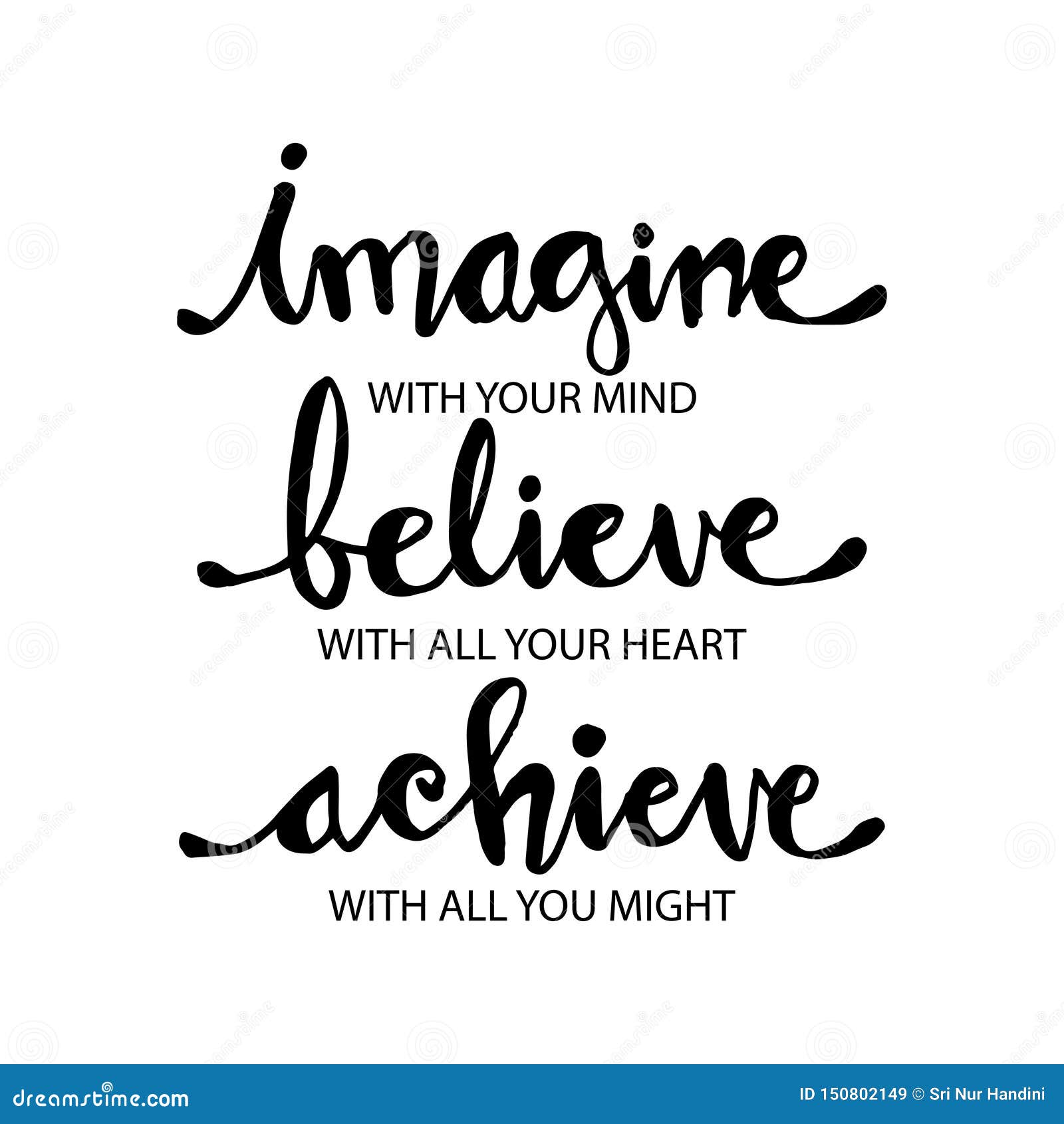 imagine with your mind, believe with your heart, achieve with all your might