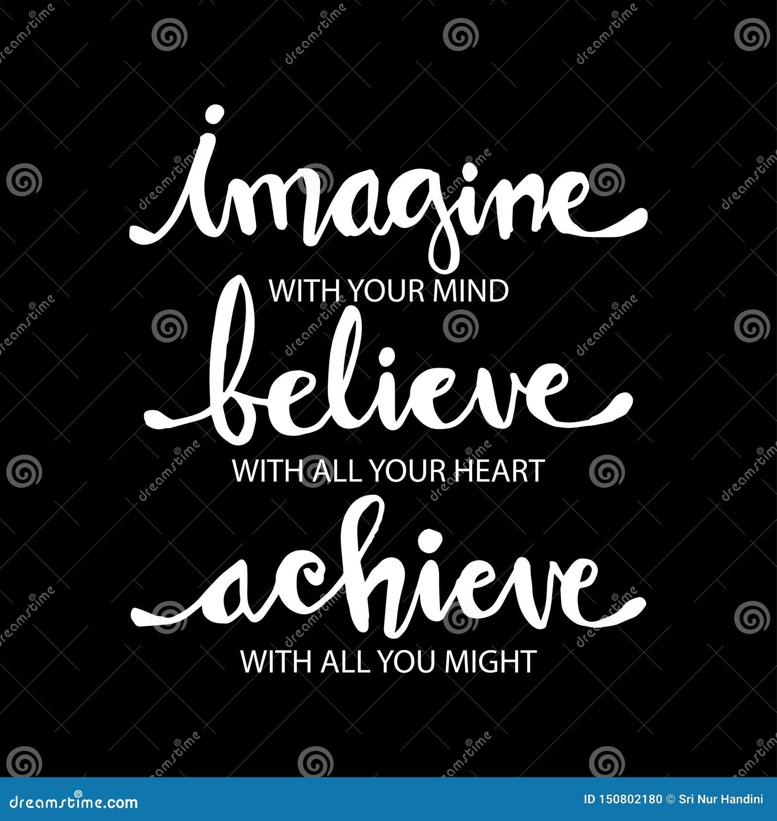 imagine with your mind, believe with your heart, achieve with all your might