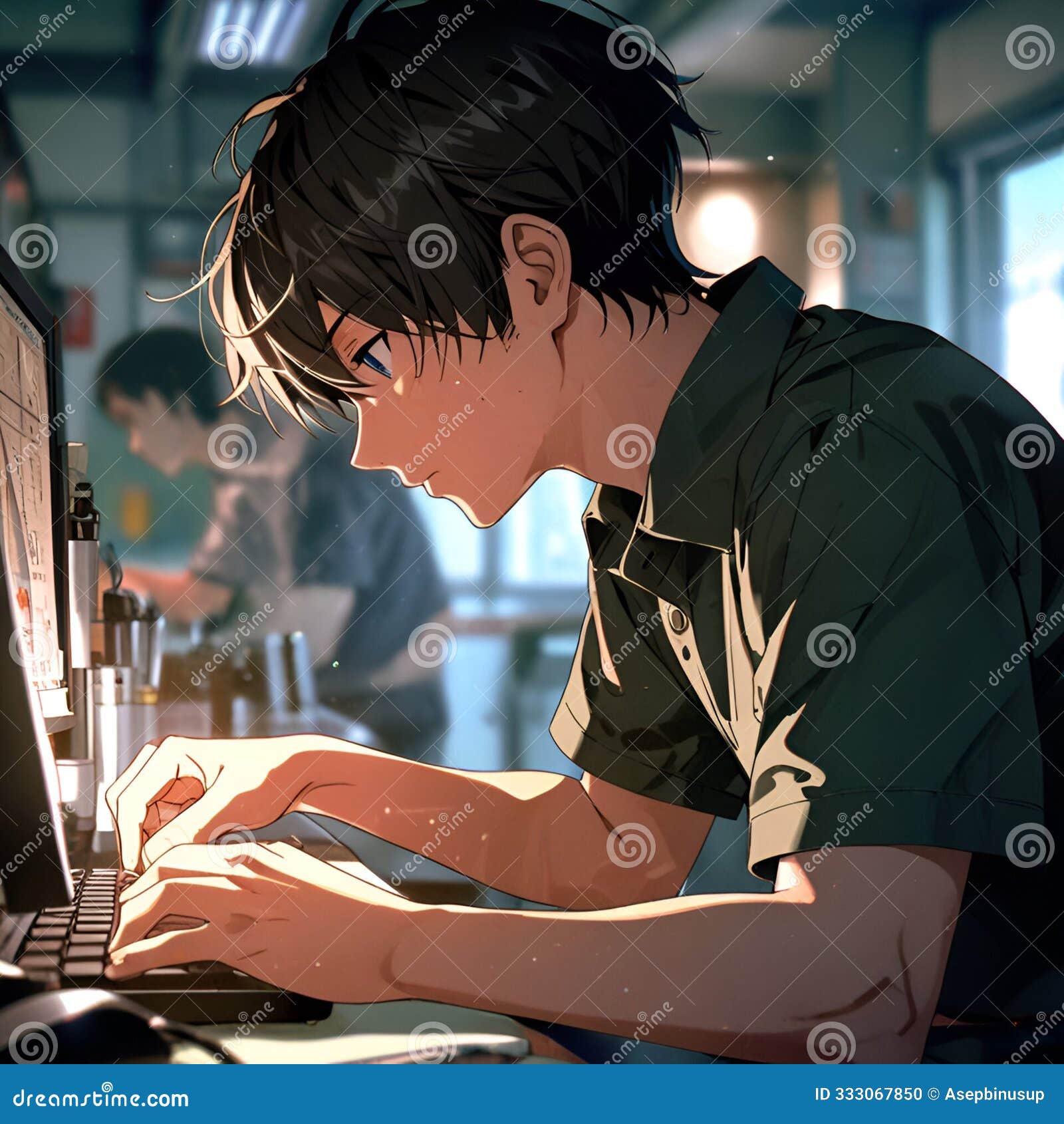 anime characters are working at the company