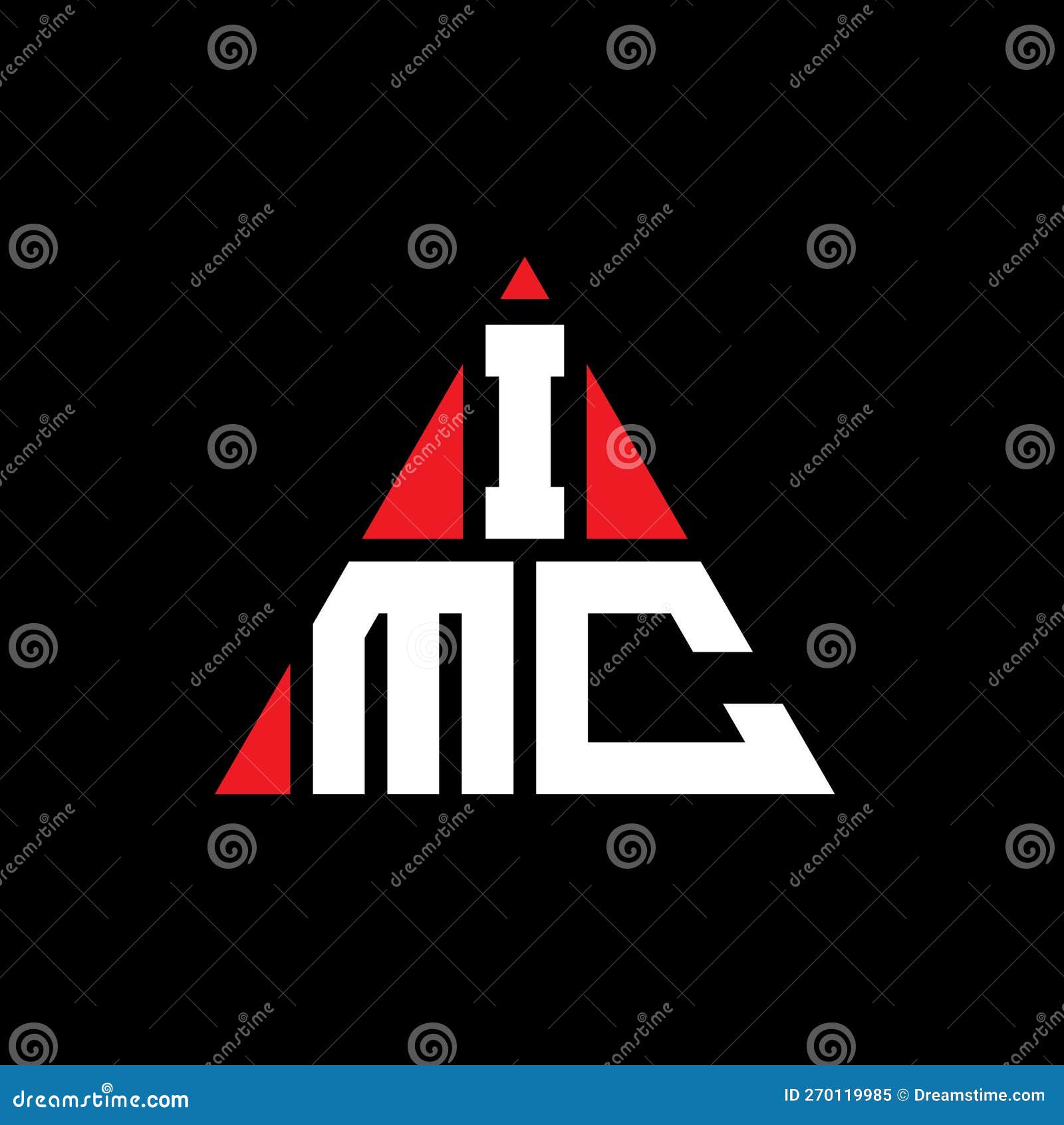 imc triangle letter logo  with triangle . imc triangle logo  monogram. imc triangle  logo template with red