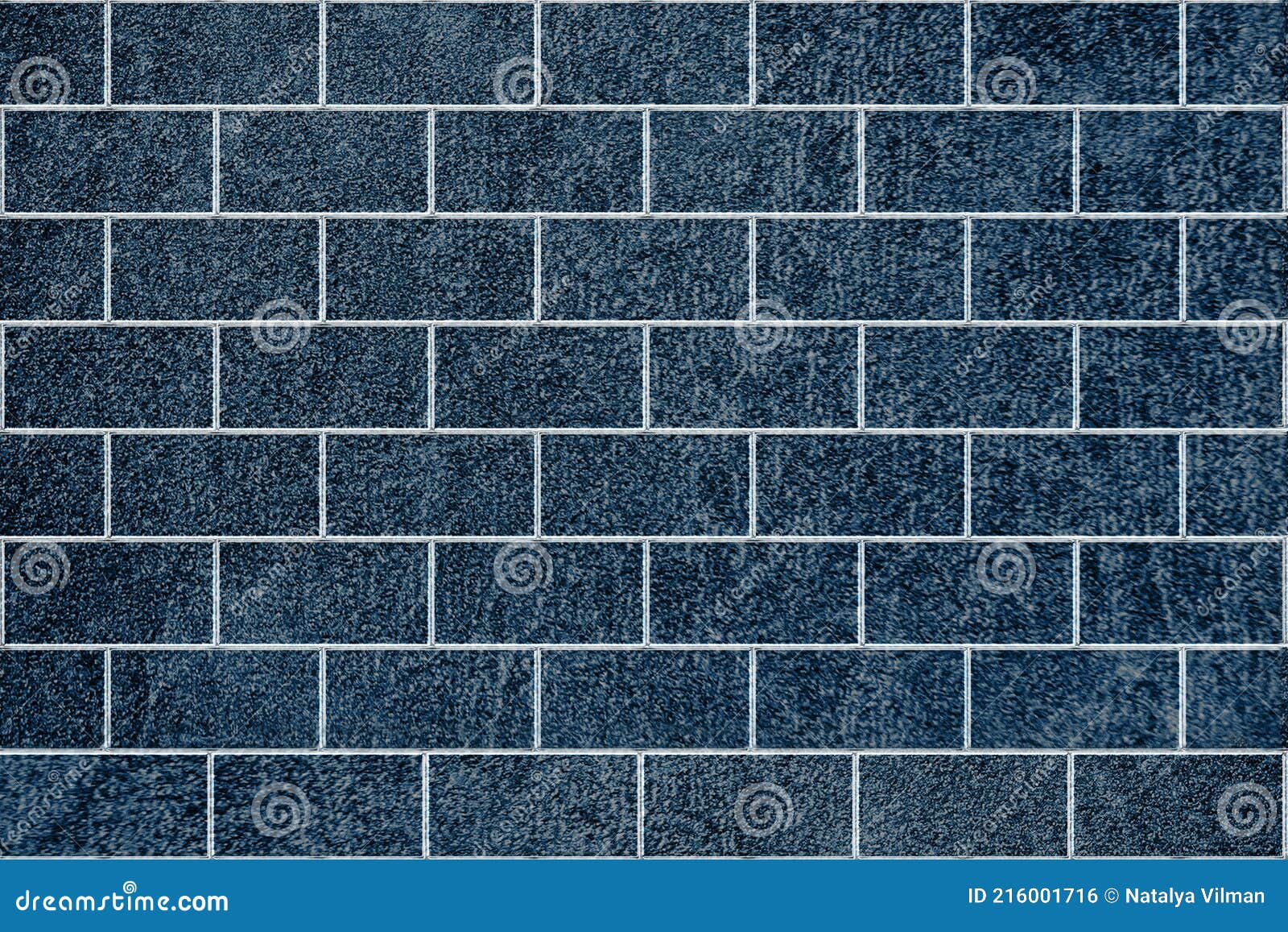 Imitation of a Brick Wall with Dark Blue Decorative Plaster ...