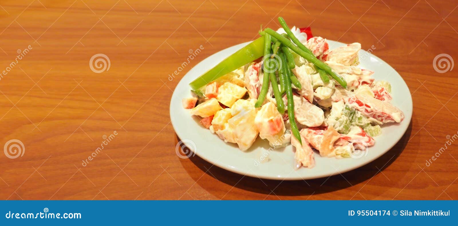 Imitation Crab Stick Salad Healthy Food Has Copy Space Stock Photo Image Of Object Strawbery 95504174