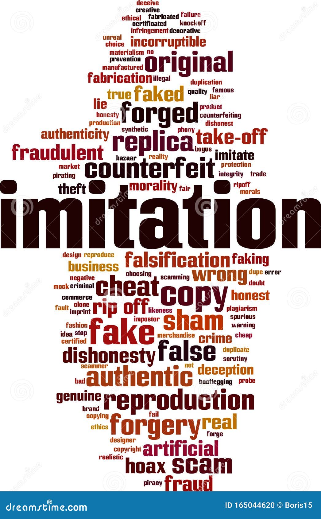 Imitation word cloud stock vector. Illustration of falsification