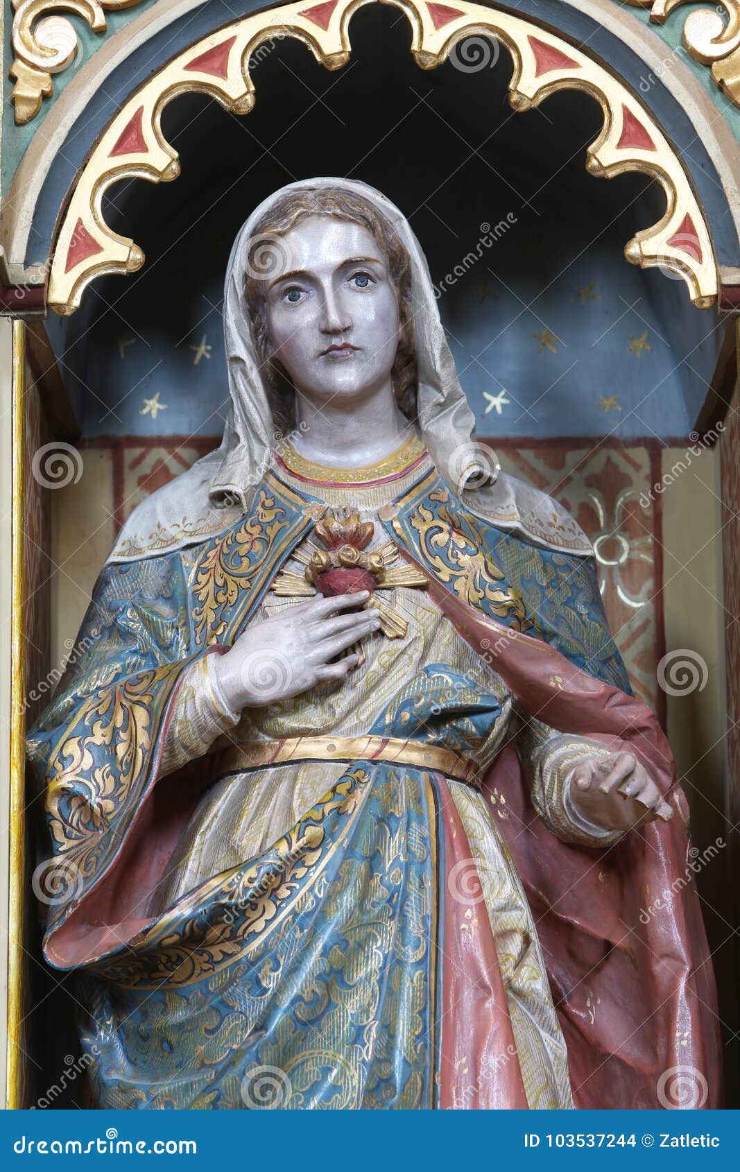 Immaculate heart of Mary stock photo. Image of colorful - 103537244