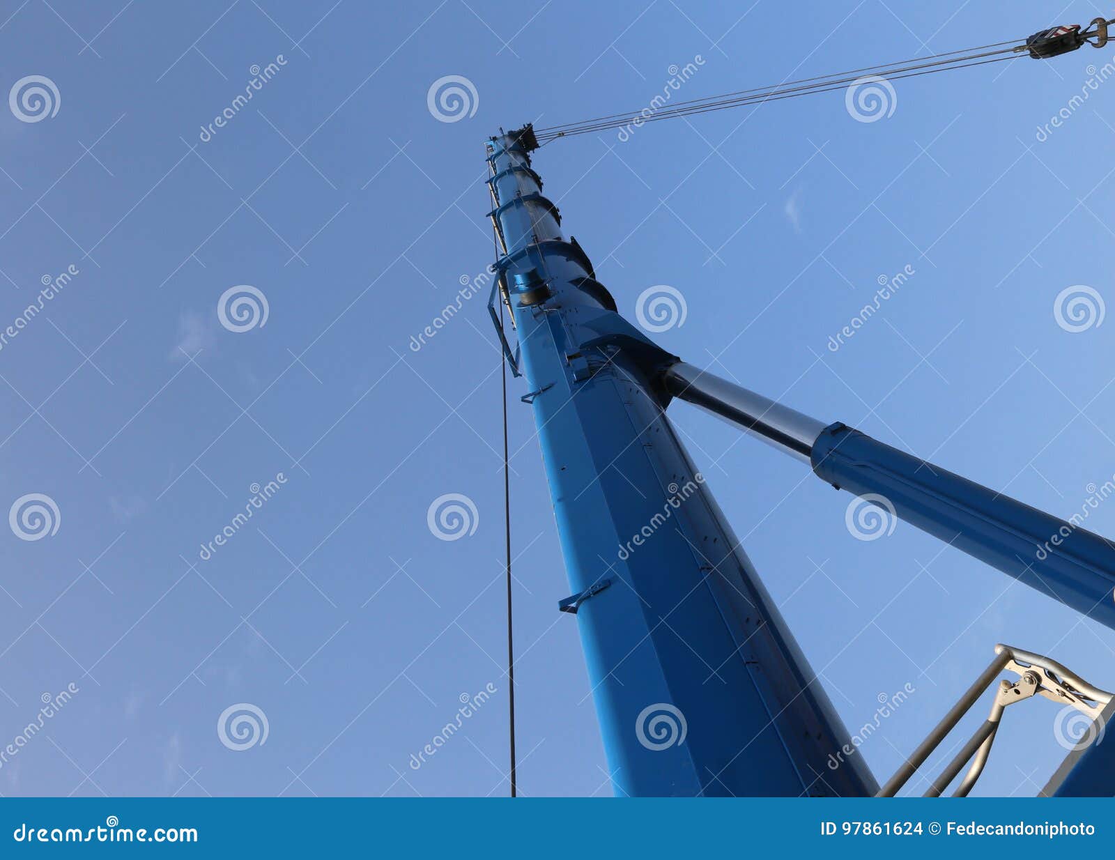 Immense Hydraulic Arm of a Powerful Crane for Lifting Heavy Load Stock ...