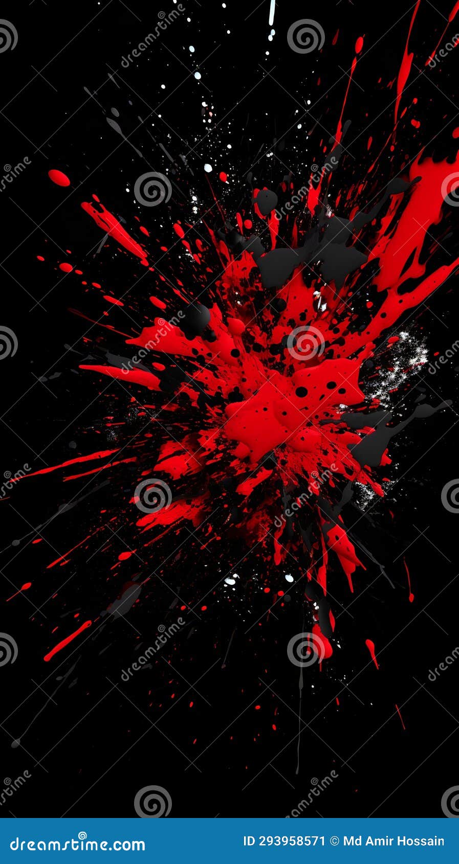 Blood Splatter Black Background Wallpaper for Phone Stock Illustration