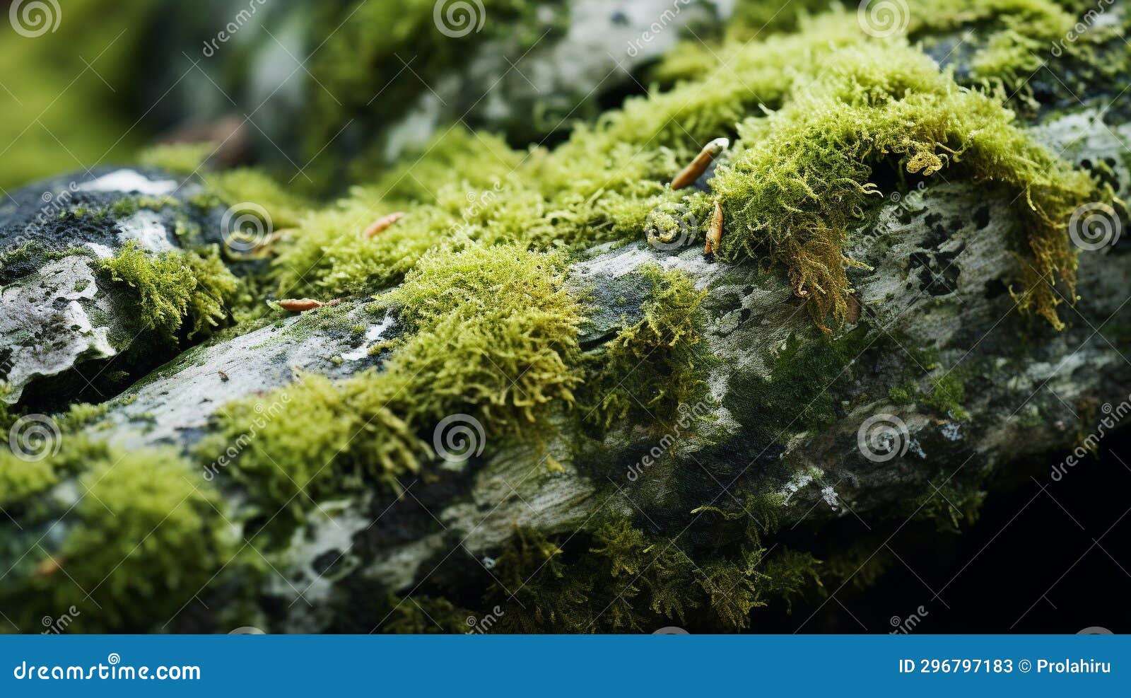 intricate moss and lichen patterns on forest rocks