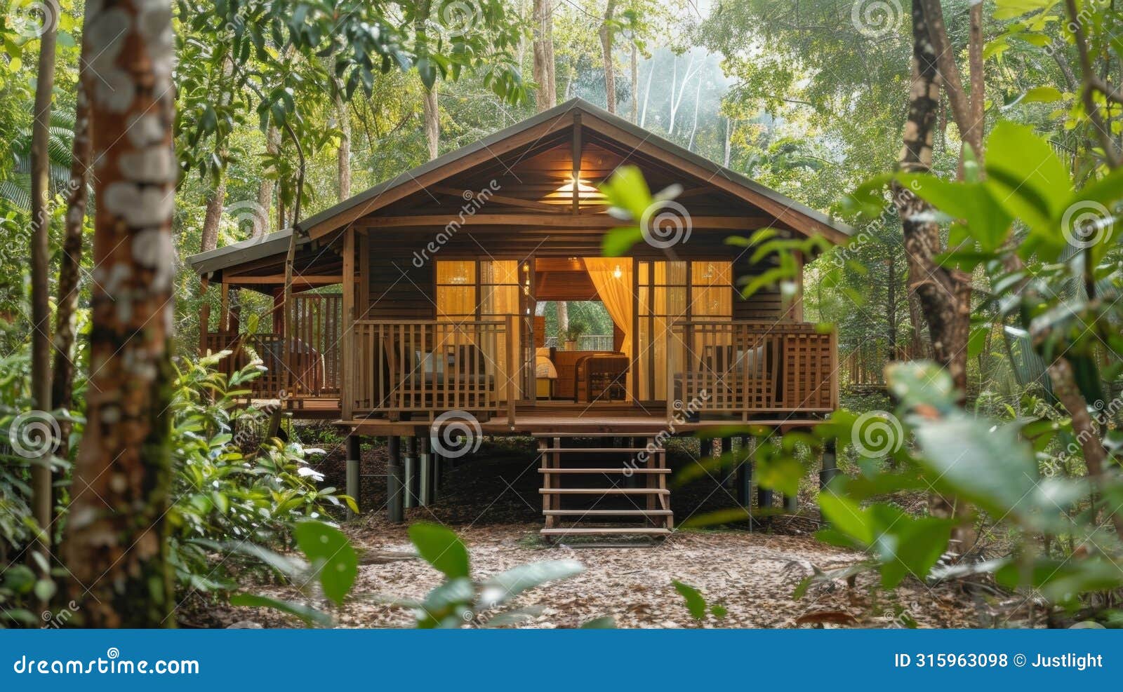 immerse yourself in the tranquility of nature as you drift off to sleep with the gentle rocking of the bungalow and the