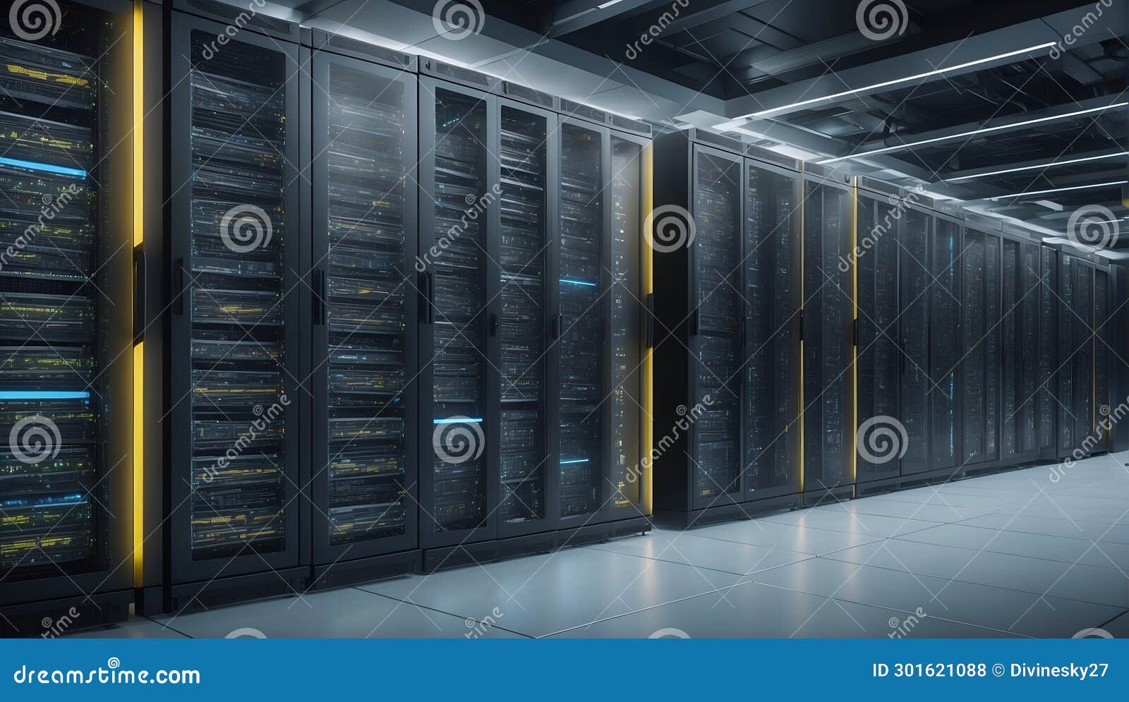 RackSculpture a Visual Symphony of Data Center Elegance. AI Generate