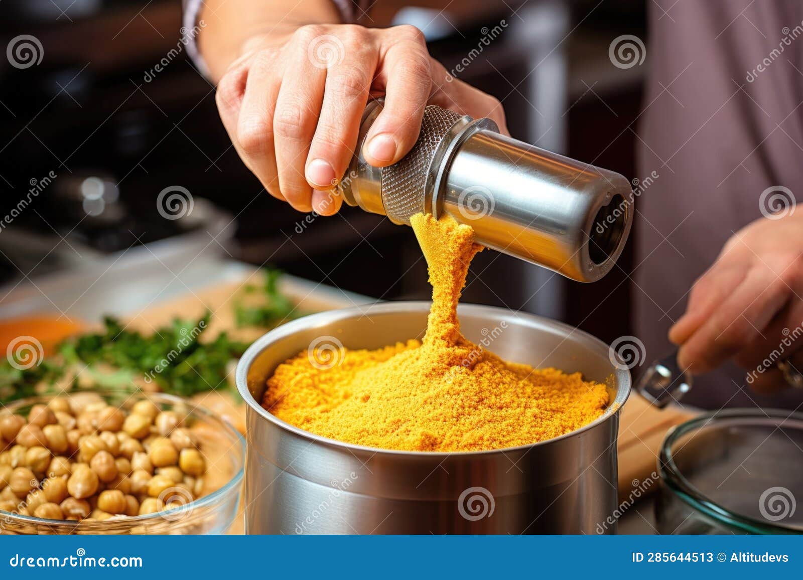 Immersion Blender Blending Chickpeas into Paste Stock Image Image of