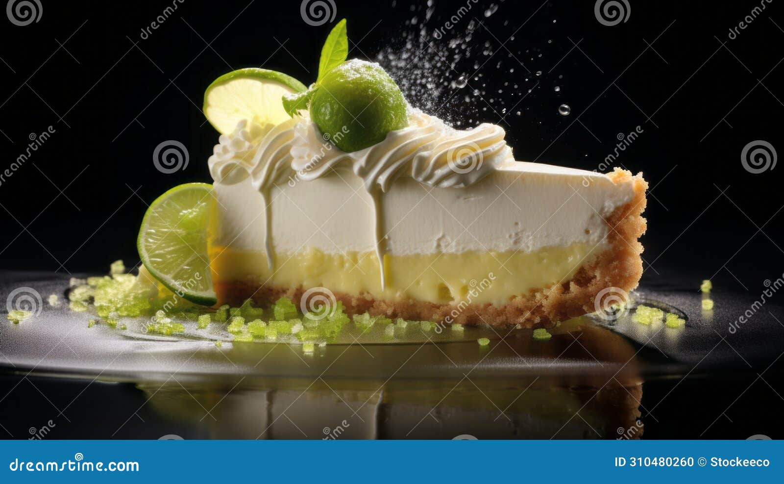 immersive key lime pie image inspired by olivier ledroit, miki asai, and herve guibert