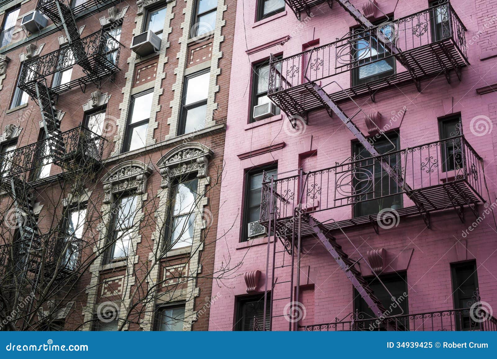 Immeuble Rose, New York City Image stock Image du appartement