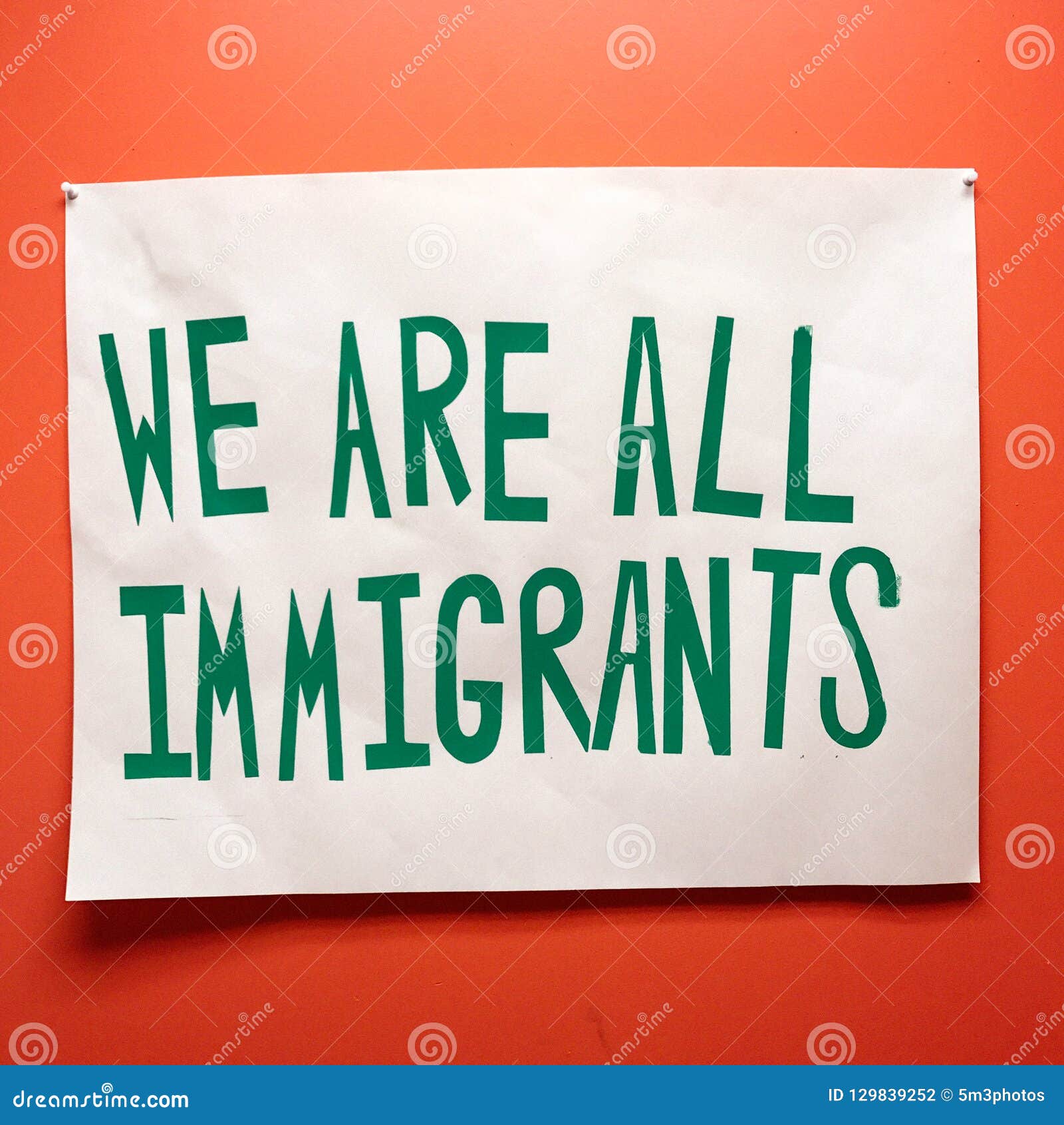 immigrants and immigration sign with political undertones