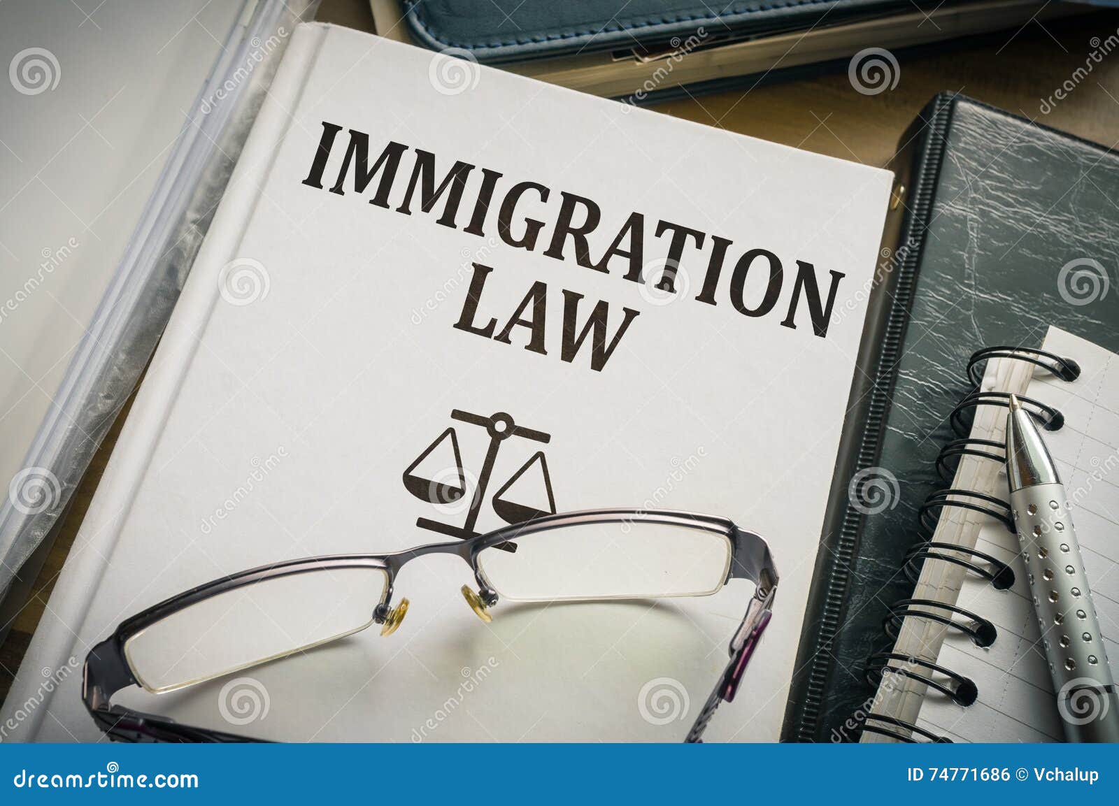 immigration law book. legislation and justice concept