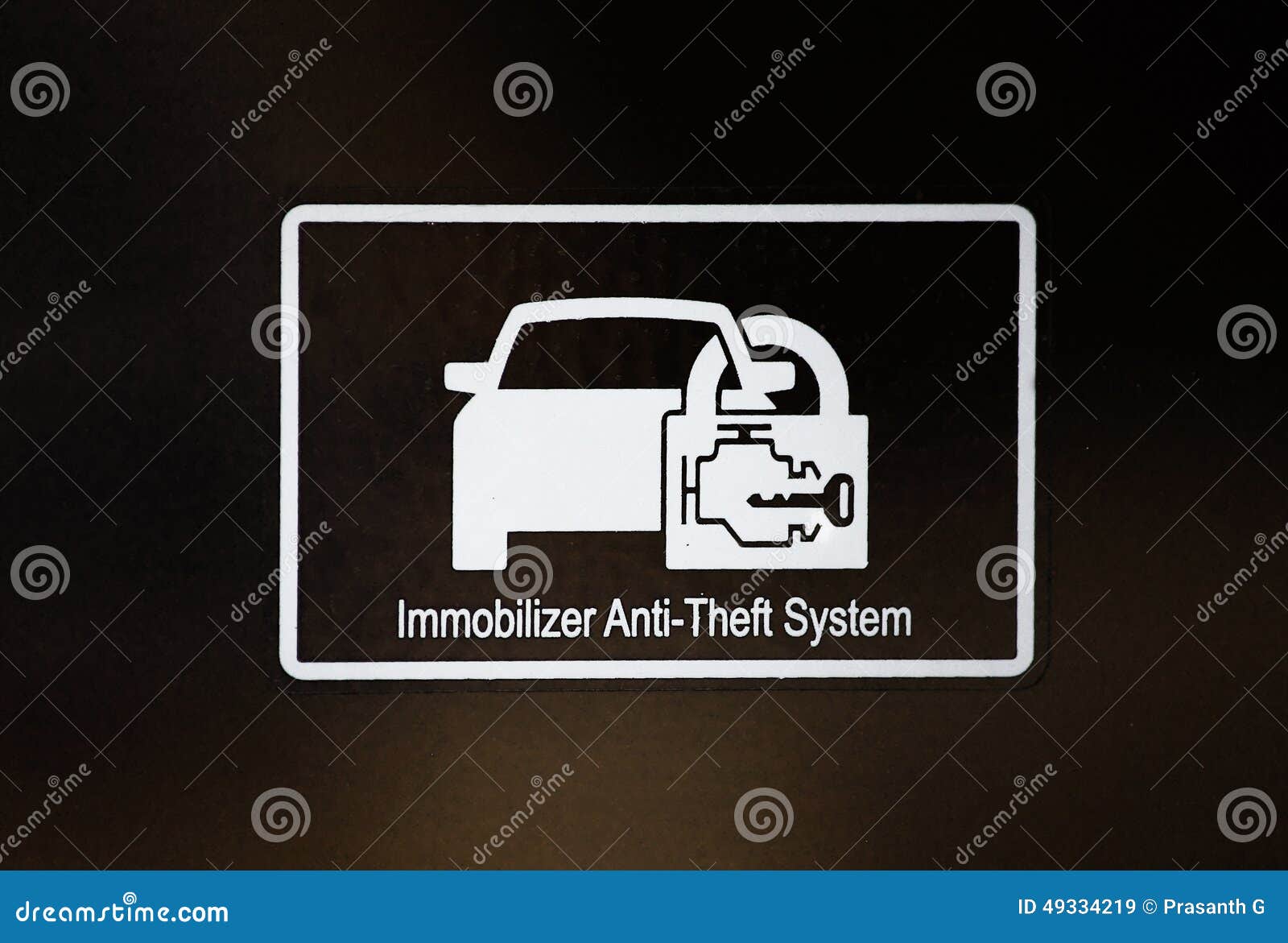 Immobilizer sign in car stock image. Image of vehicle 49334219