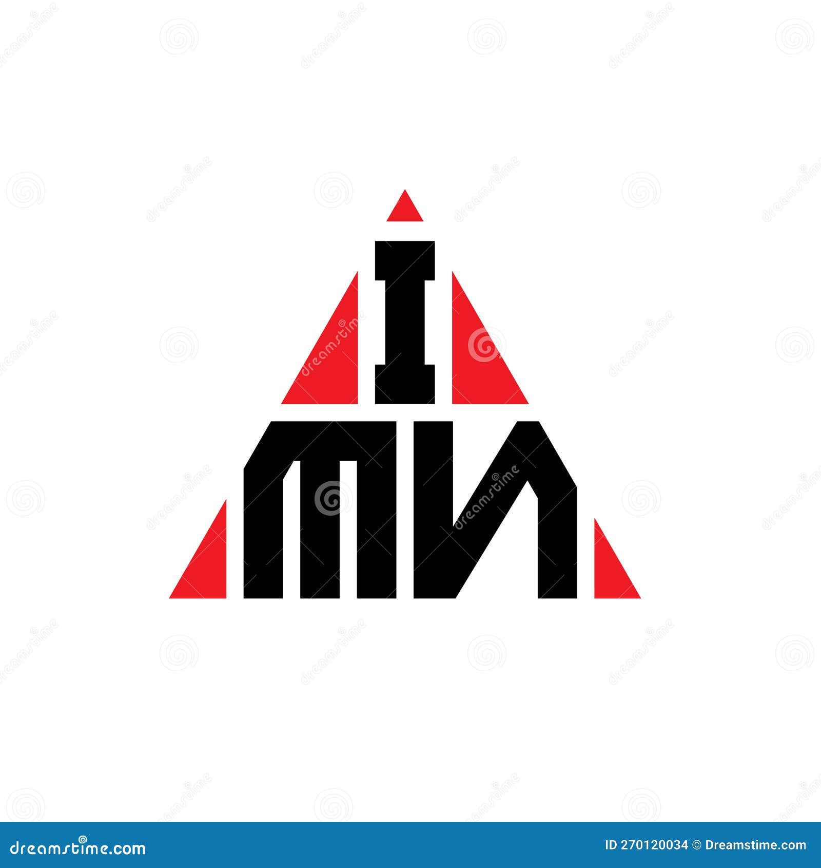 imn triangle letter logo  with triangle . imn triangle logo  monogram. imn triangle  logo template with red