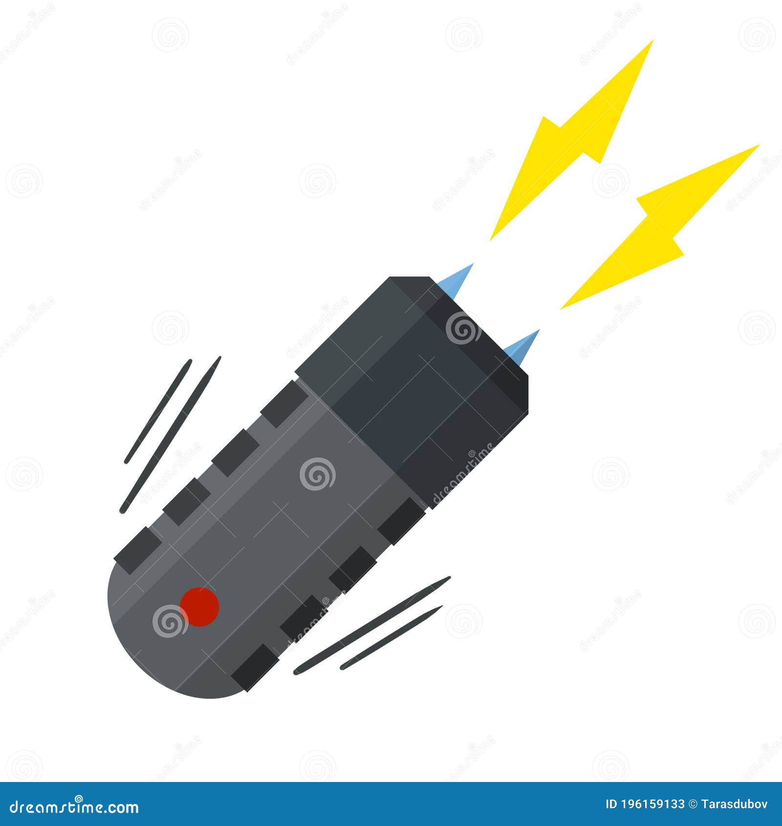 Impactante Para La Protección. Taser Es Un Arma Eléctrica. Seguridad  Personal Ilustración del Vector - Ilustración de bromista, incapacite:  196159133