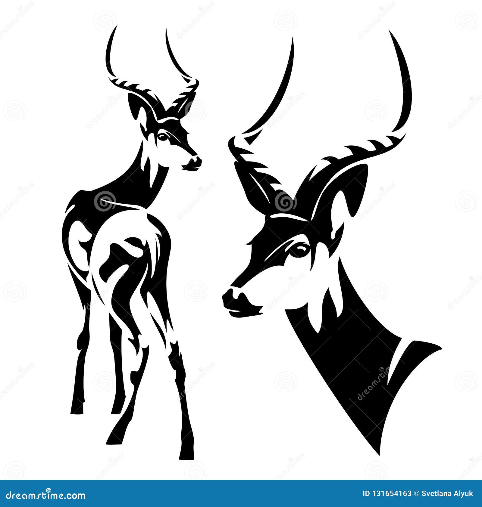 impala antelope black   set