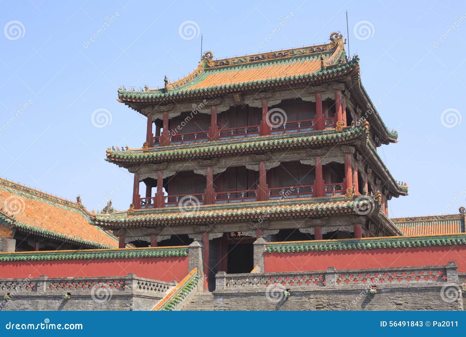 Imperial palace shenyang. Shenyang, Liaoning Κίνα - 8 Ιουλίου 2015: Αρχιτεκτονική του αυτοκρατορικού παλατιού Shenyang σύνθετου Πόλη Forbiden σε Shenyang, Liaoning επαρχία, Κίνα